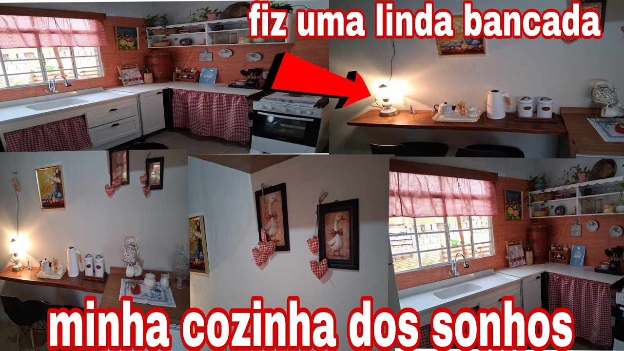 UMA COZINHA CHEIA DE AMOR FIZ  UMA LINDA BANCADA DECORAÇÃO LINDA E SIMPLES/CASINHA DA ROSANEA 