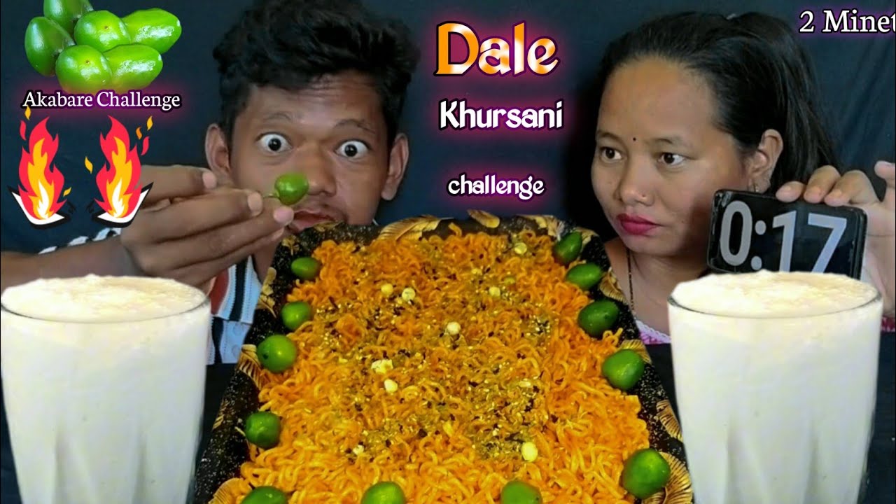 Dale Khursani 5 Picet Noodles Challenge || Kale Dherai Khane Akabare