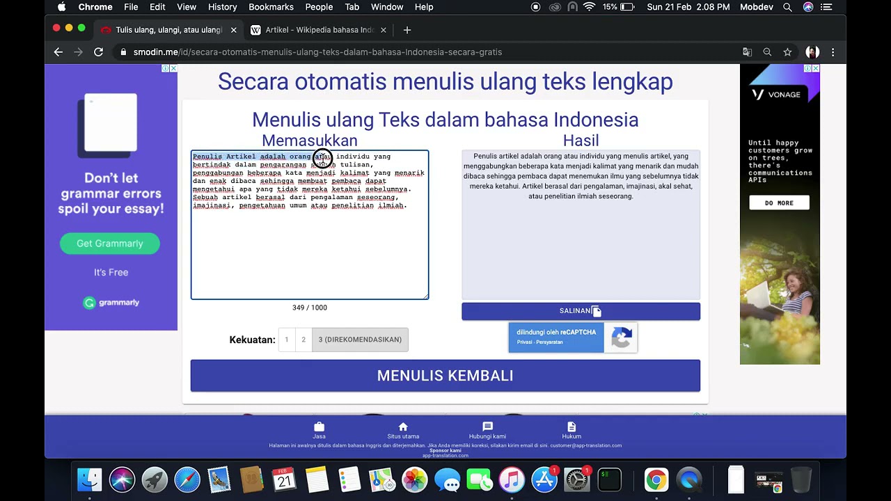 Cara Parafrase Otomatis Online TANPA LOGIN dan GRATIS  Untuk Mengurangi Plagiasi