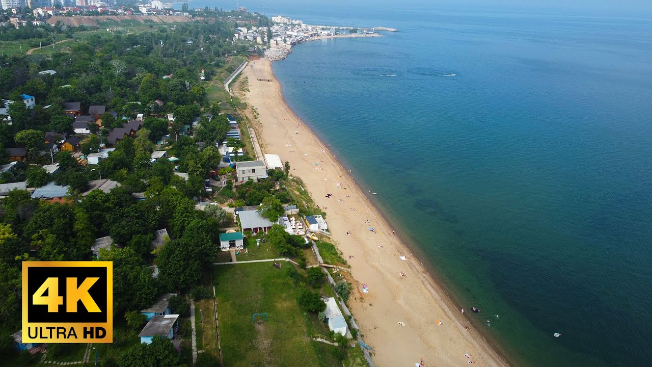 4K Черноморск 2021. Оползень в черноморске с высоты птичьего полёта. Chornomorsk by drone 4K