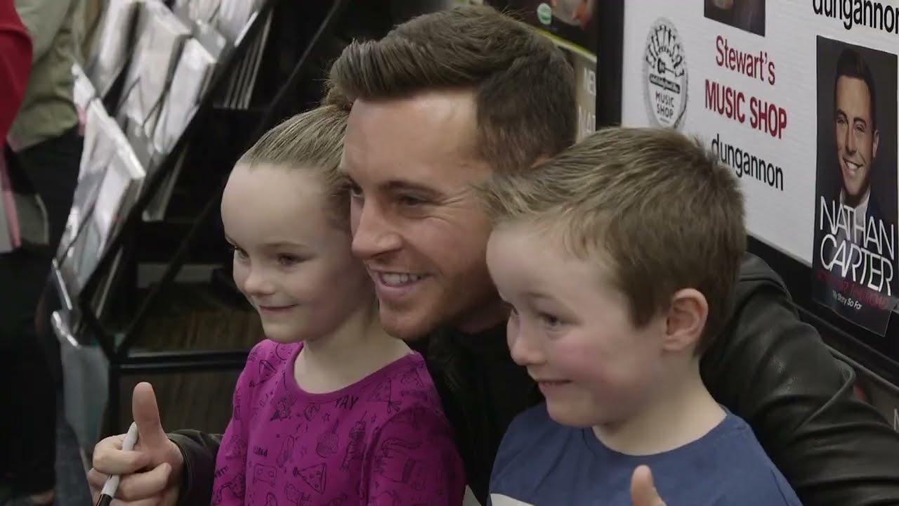 Nathan Carter Releases His Album 'Born For The Road' In Stewart's Music Shop, Dungannon