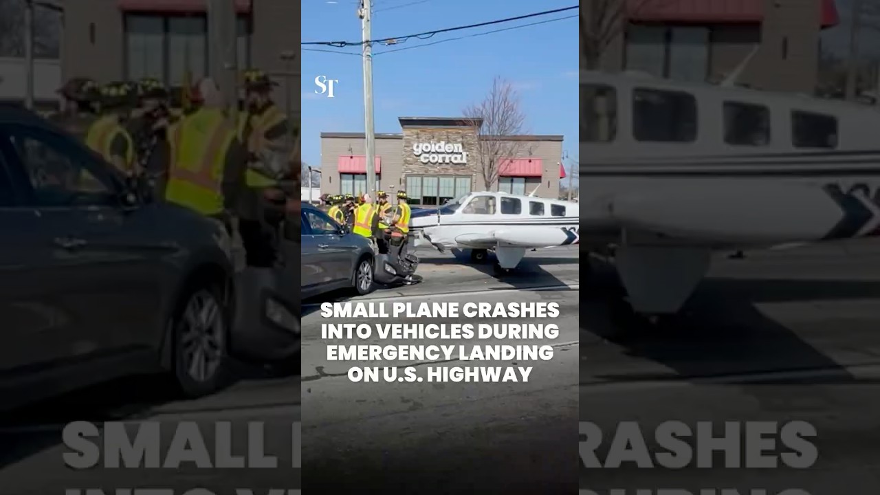 Small plane crashes into cars during emergency landing on Georgia highway