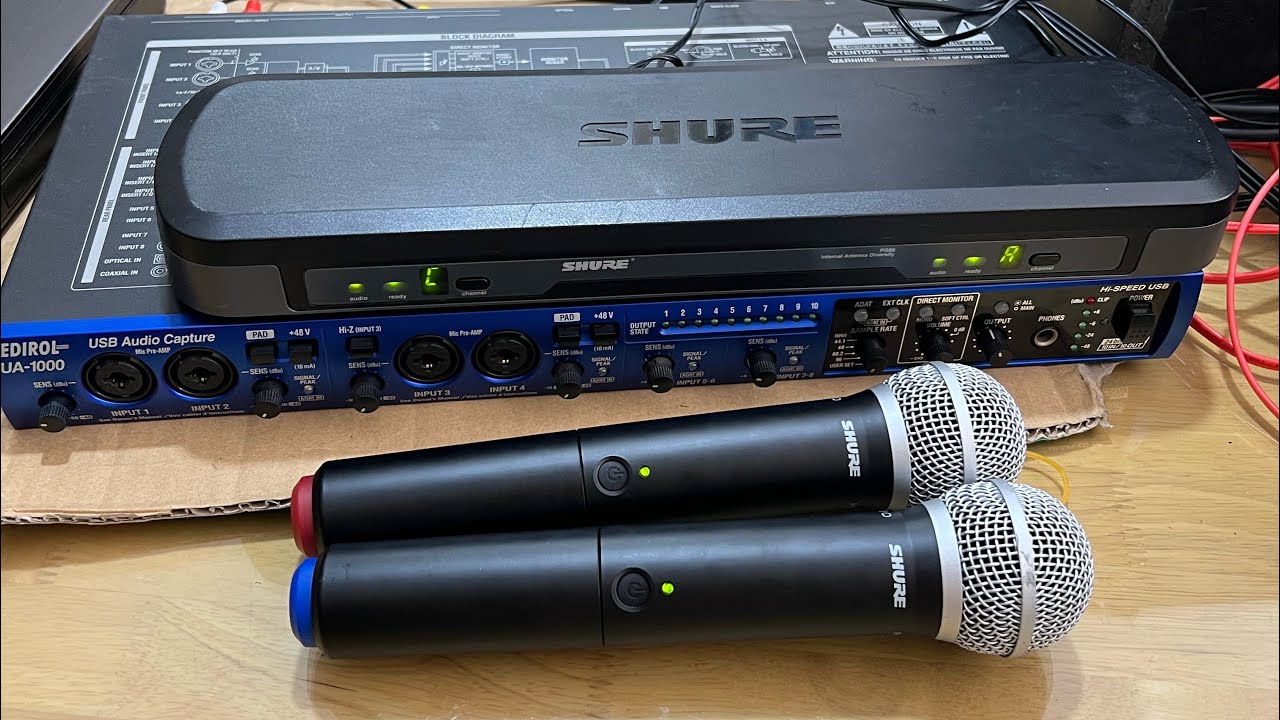 Shure 2 tay micro PG 58 tiếng chắc dày tiếng chỉnh kênk cho micro shure