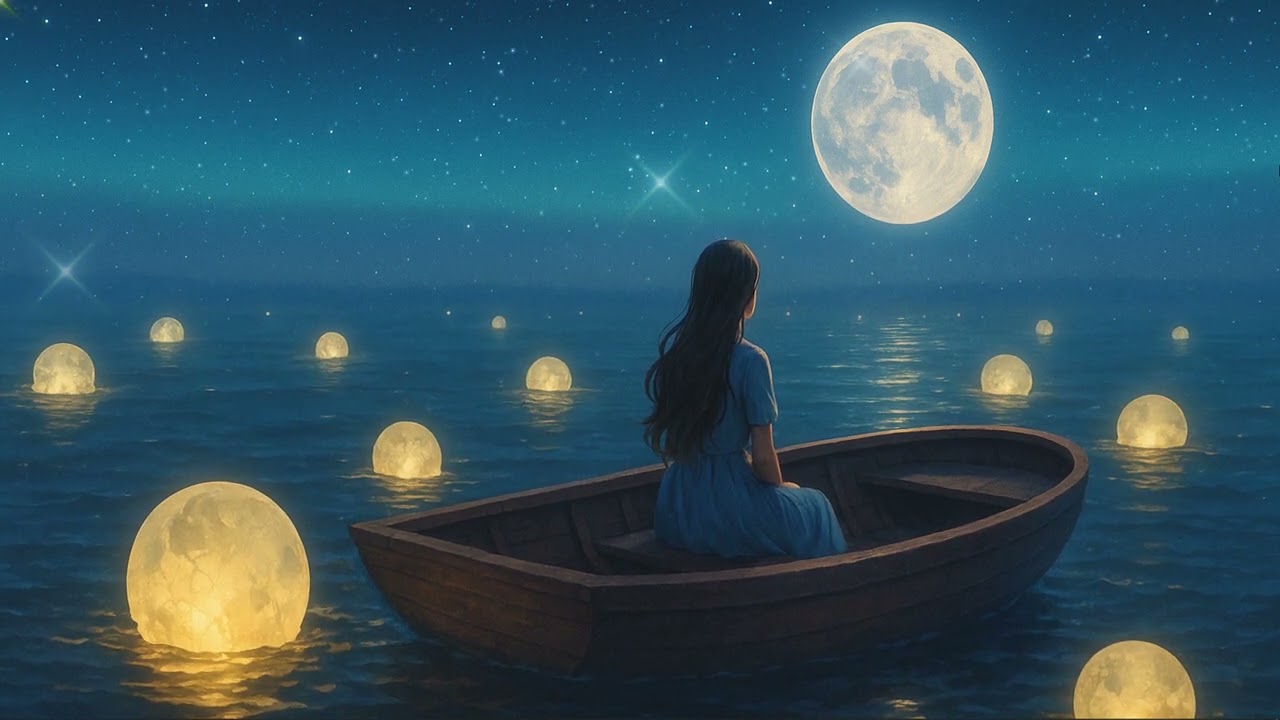 Sleep with the Moon 🎵😴 | Calming Piano Music to Relax the Mind & Body (Whispers Of Peace)