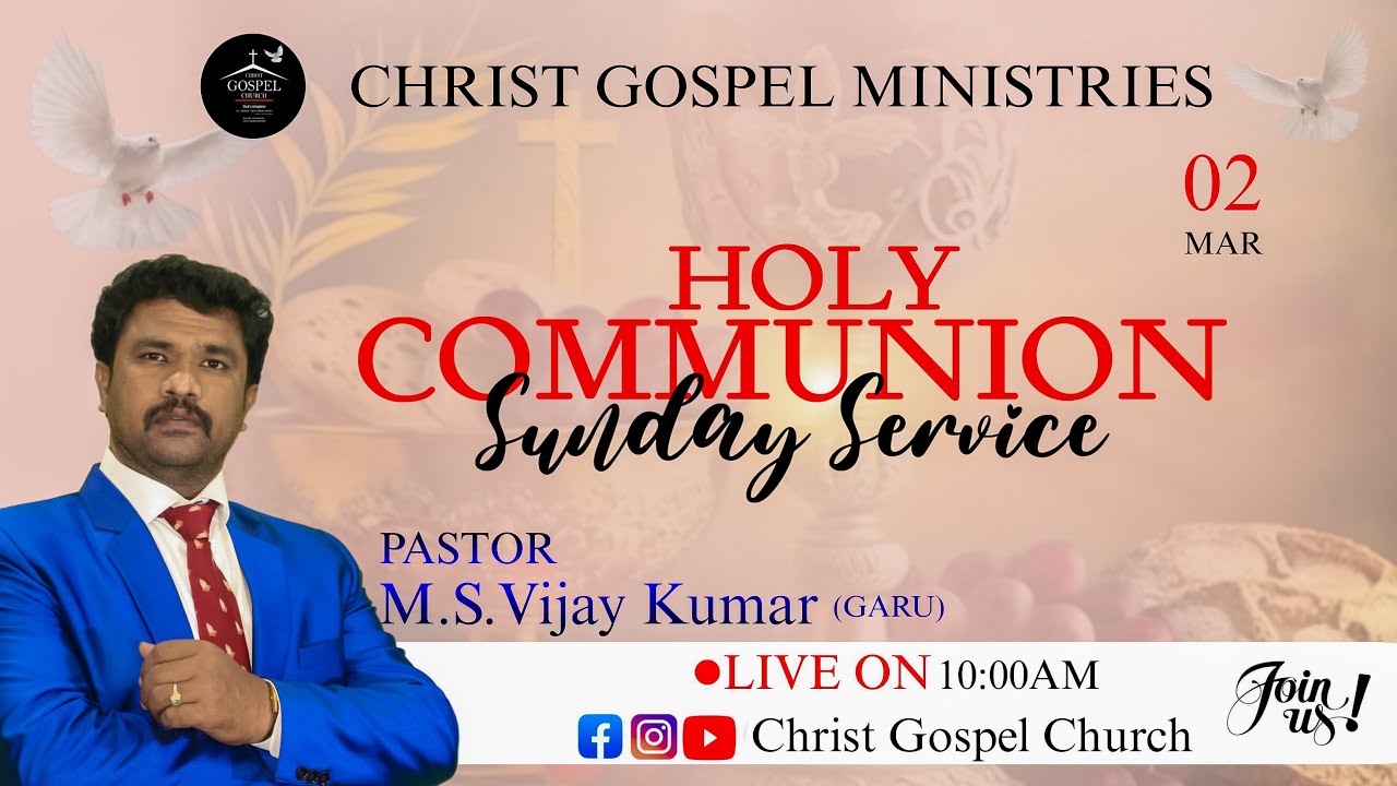 #sundayservice | #live | M.S. Vijay Kumar | Christ Gospel Ministries | 02 Mar 2025 | 10:30 A.M