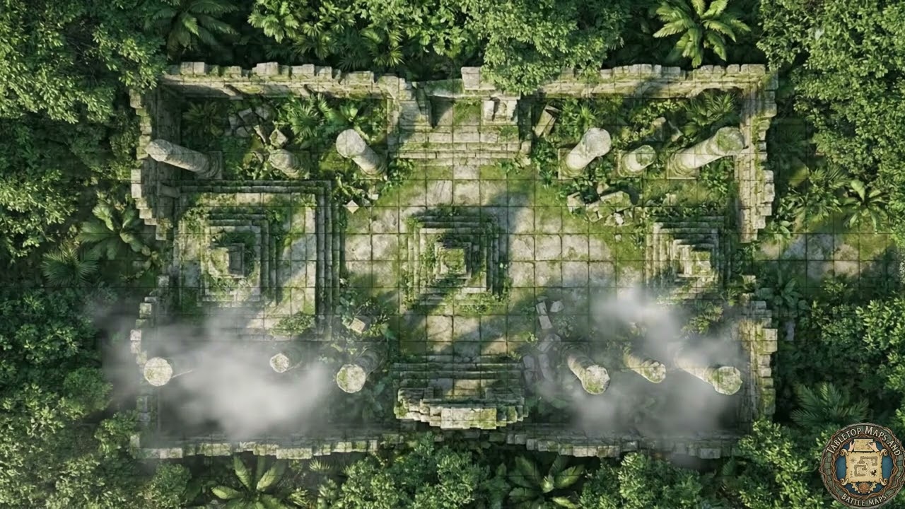 Lost Jungle Ruins: Ancient Temple Battle Map 🌿