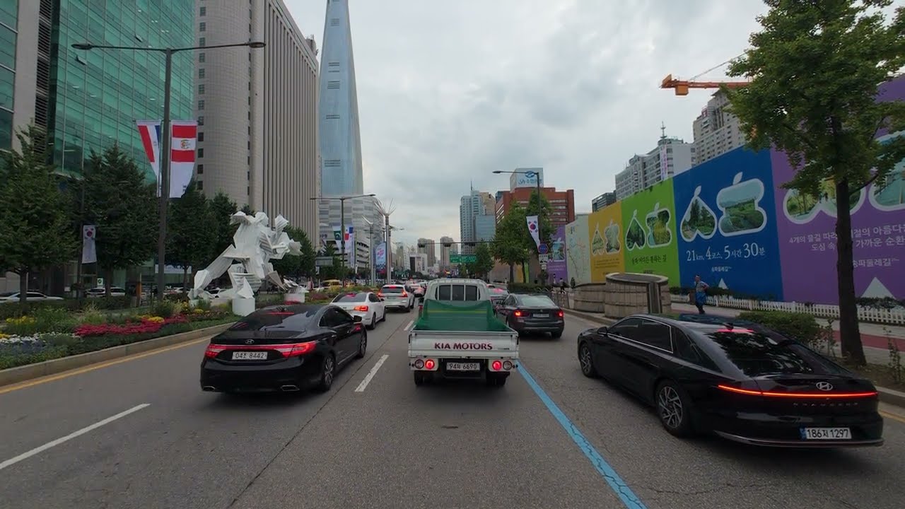 Driving from Myeongil-dong, Gangdong-gu, Seoul to Sinsa-dong, Gangnam-gu, Seoul | 2023 Driving