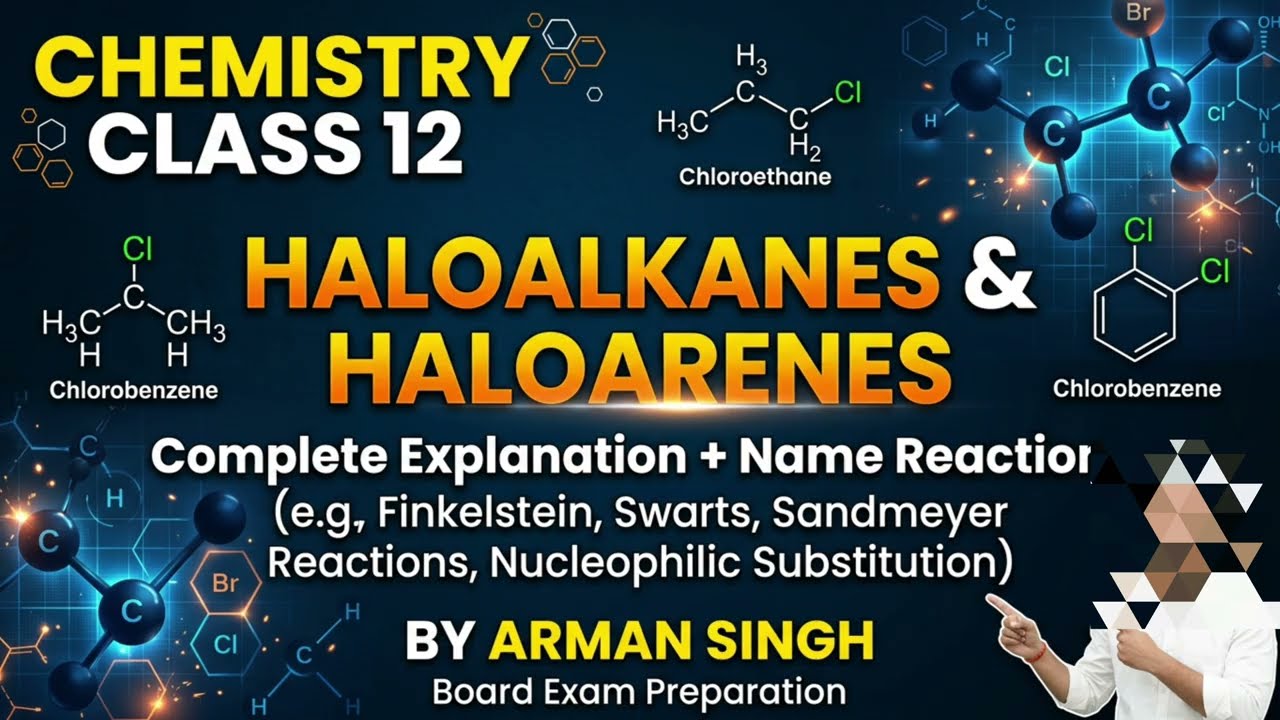 “Haloalkanes & Haloarenes Simplified ⚡ Full Concepts + Key Name Reactions 🧪📘”