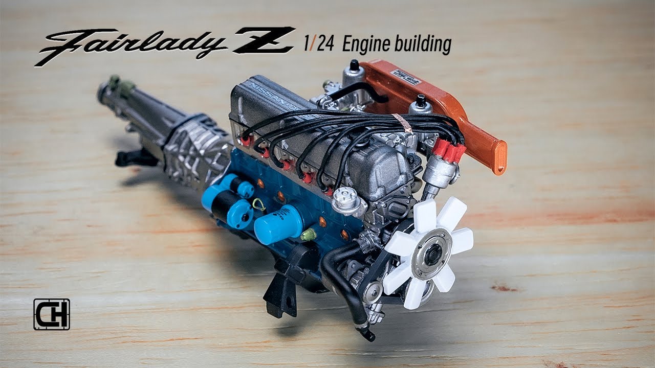 Tamiya Nissan Fairlady 240ZG - Engine building | 1/24 Scale model