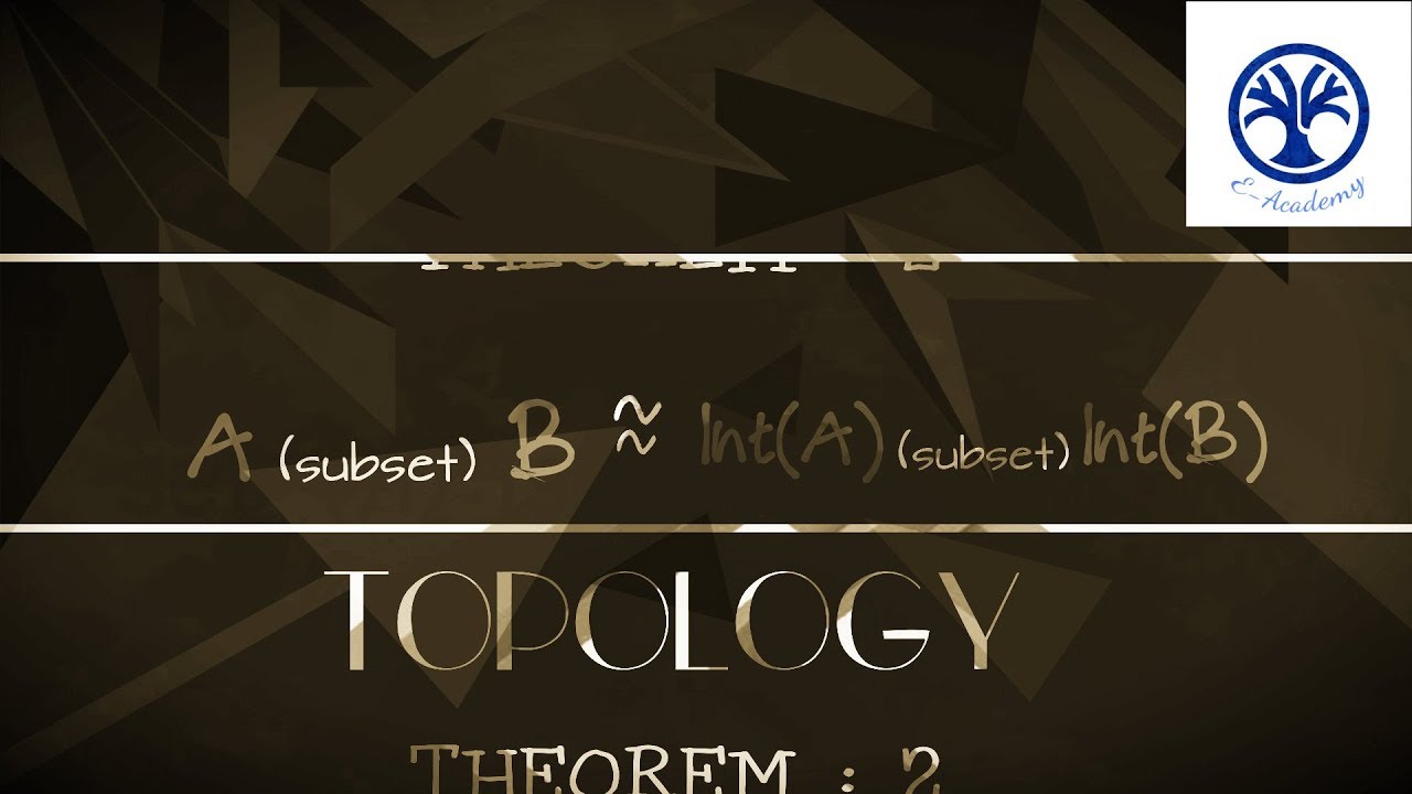 topology theorems and proofs | THEOREMS related to INTERIOR of a set in a topological space.