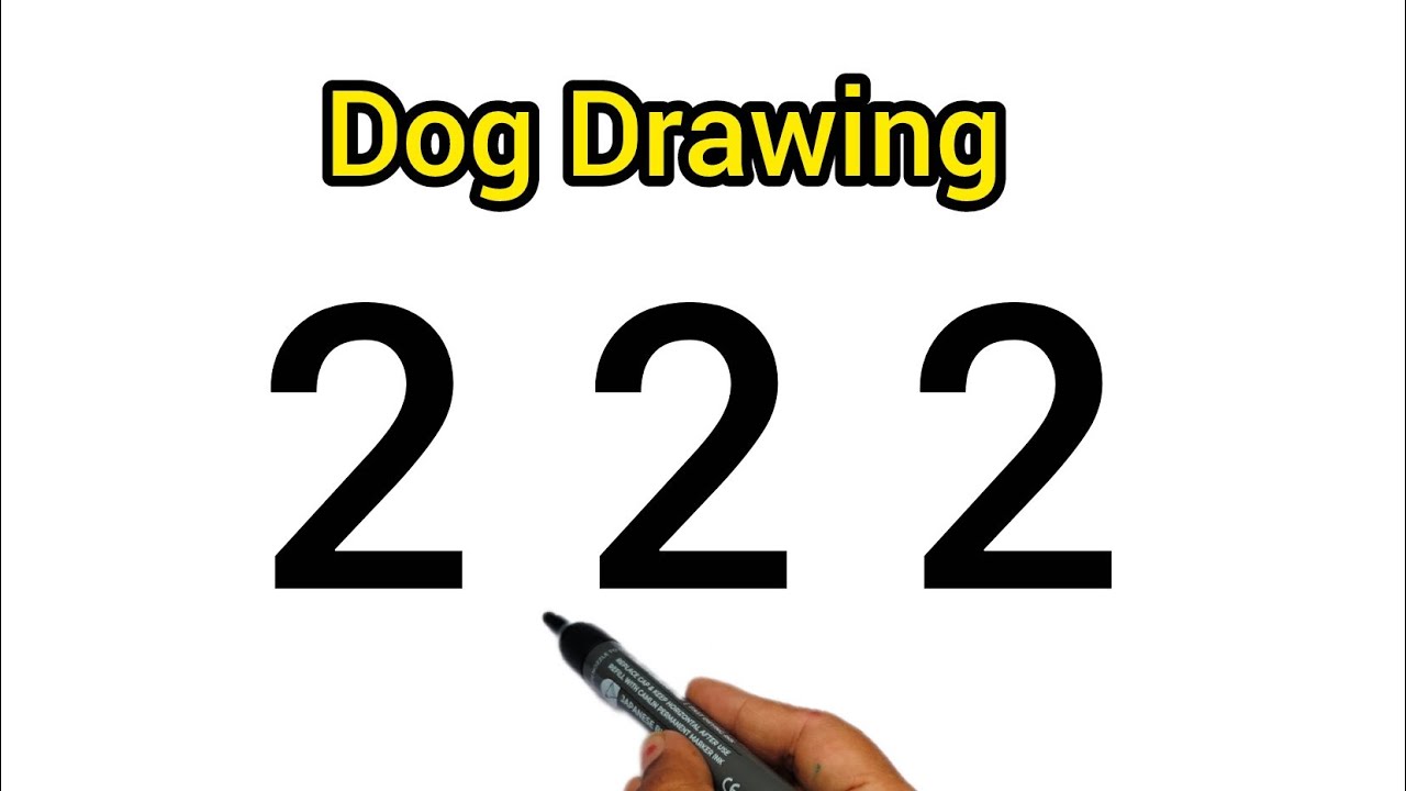 How to draw dog Easy | dog drawing from number 22| drawing with number 