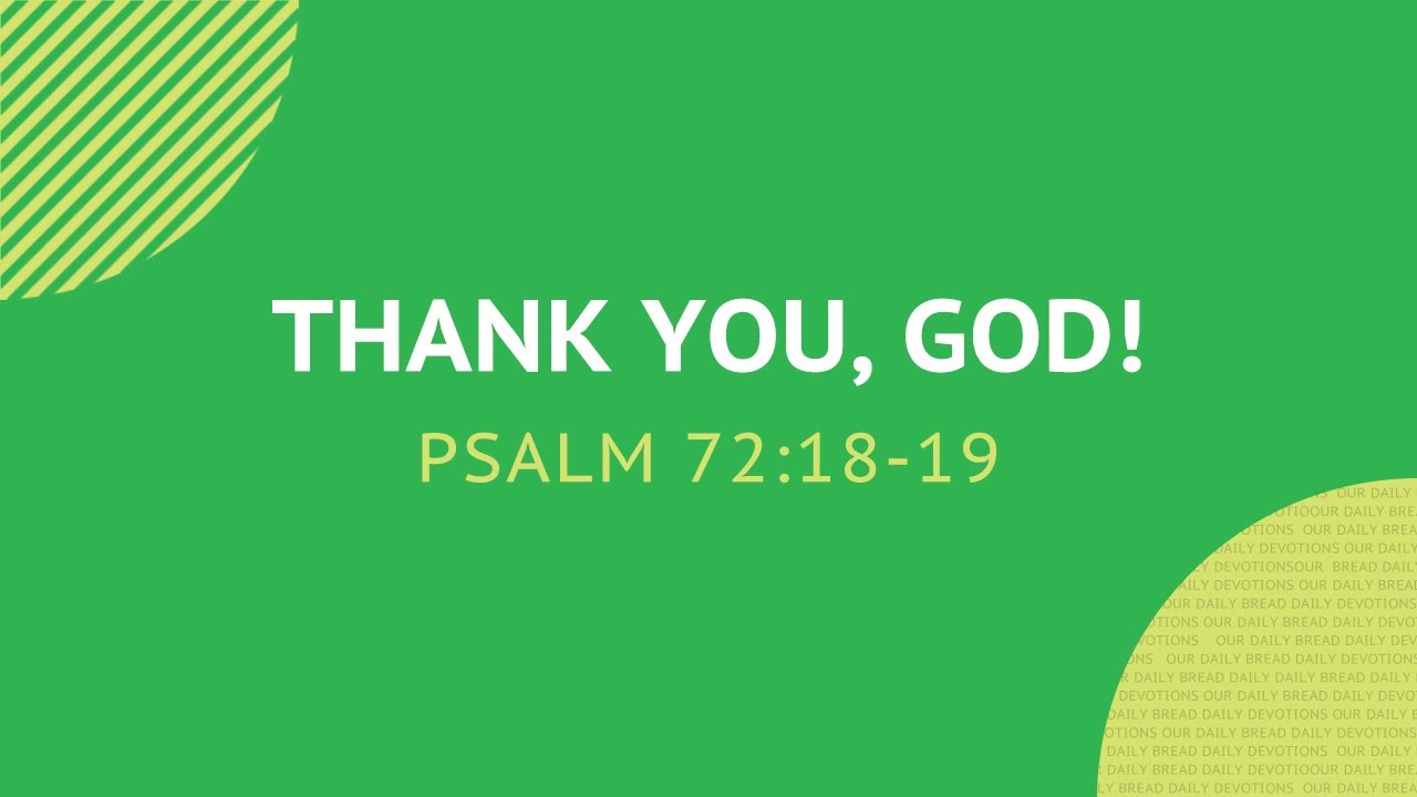Thank You, God! - Daily Devotion