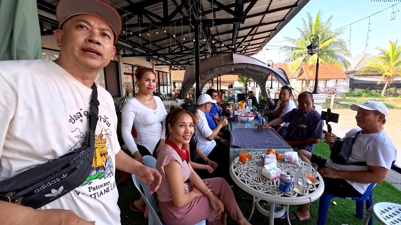Welcome back to Laos celebration with friends from America and Canada 