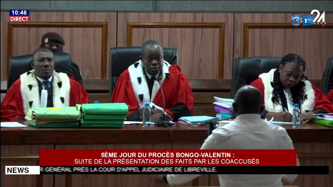 🔴Procès BONGO VALENTIN : 5ème jour/ suite de la présentation des faits par les coaccusés.