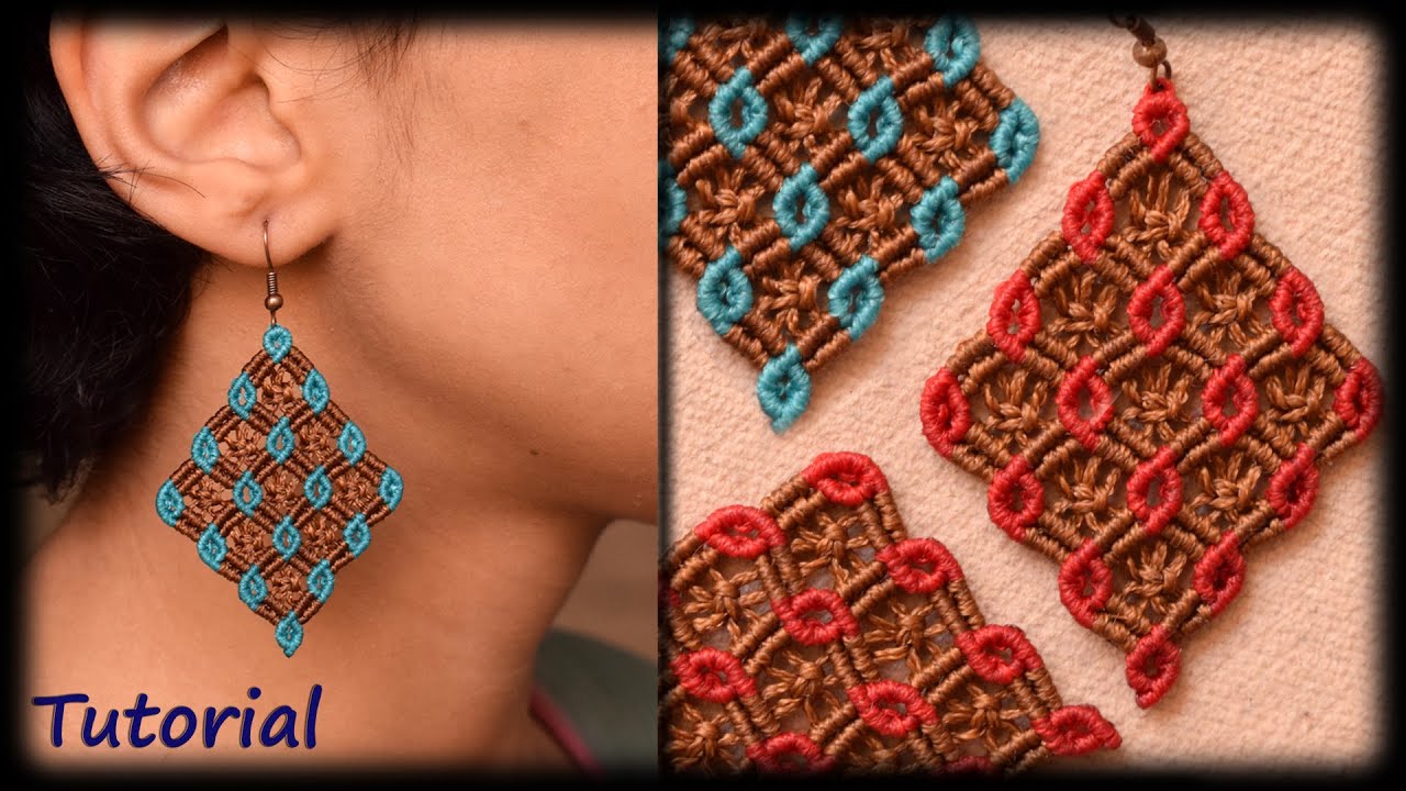 Macramé earrings | Step by Step Tutorial | Macramé pattern | How to make earrings at home