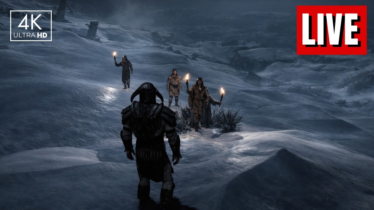 Skyrim Ambience & Music 4K | A Meeting Under the Frozen Sky