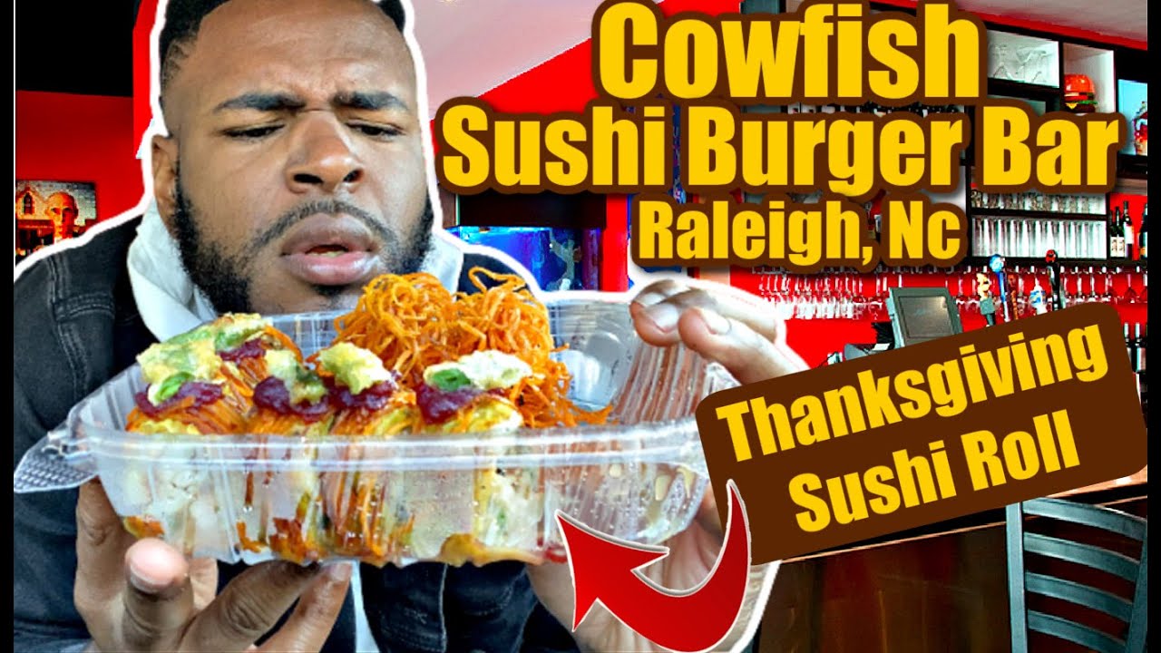 Первый суши-ролл ко Дню благодарения | The Cowfish Sushi Burger Bar | Обзор еды Северной Каролины...
