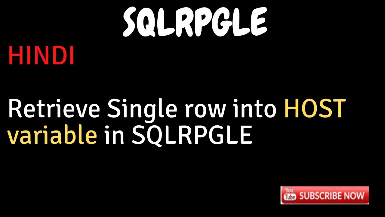 IBM i, AS400 Tutorial, iSeries, System i - Retrieve Single row into HOST variable in SQLRPGLE