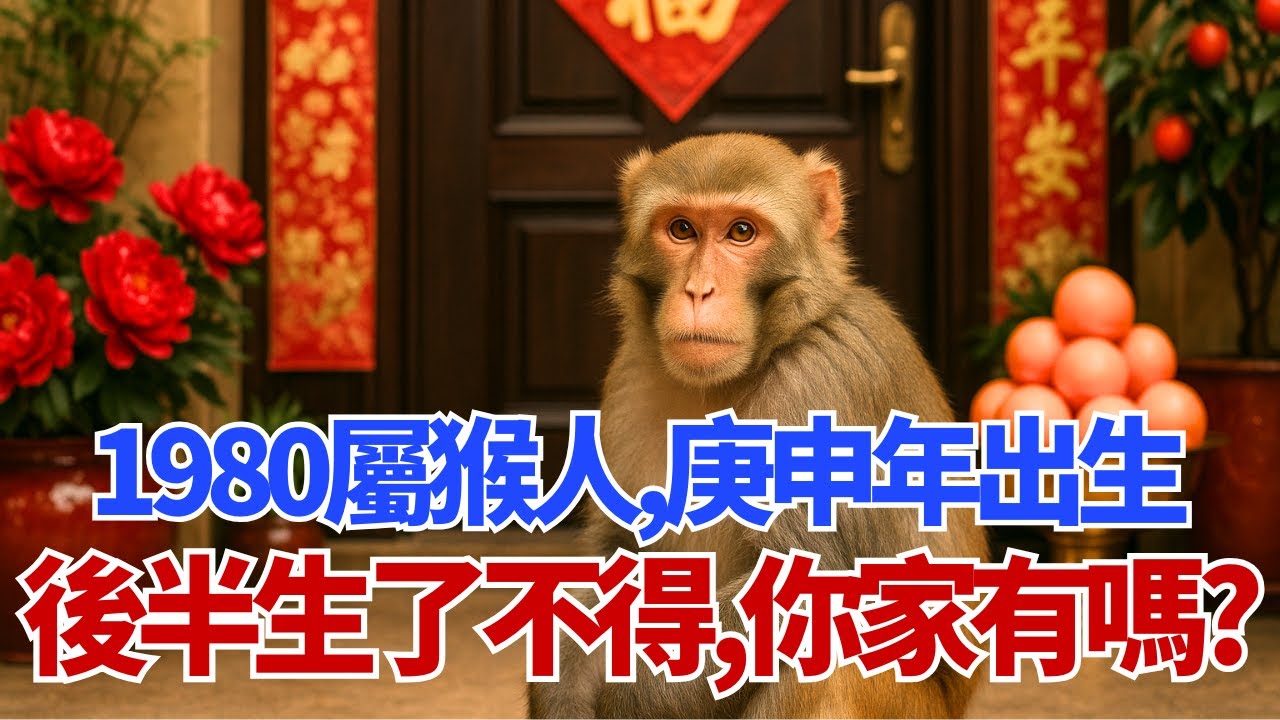 1980年屬猴人， 庚申年出生，後半生「了不得」！你家有嗎？#屬猴 #1980年 #庚申 #1980年屬猴 #屬猴運勢 #2025屬猴 #後半生 #運勢 #命理 #五行 #石榴木 #財運 #事業