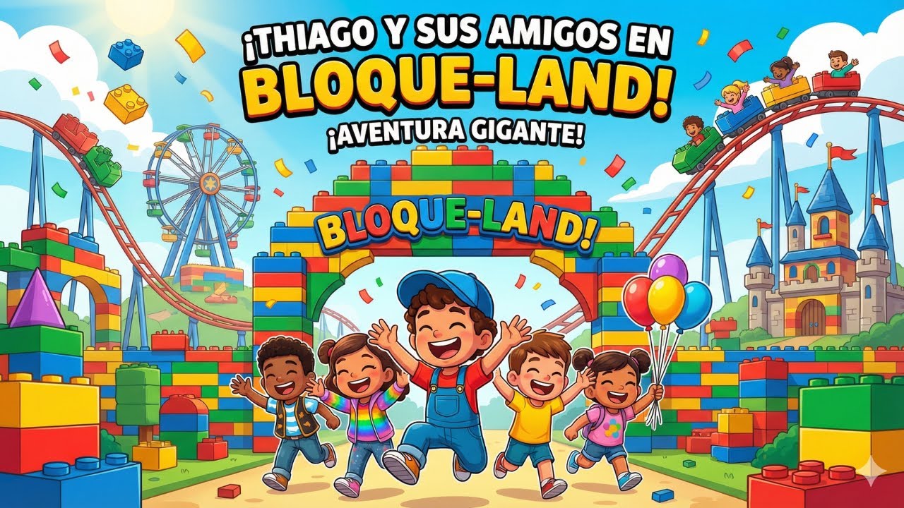 Thiago y sus amigos conocen el mejor parque del mundo Bloque-Land
