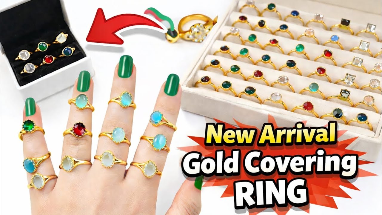 Gold covering stone rings🌟 #gosuas #rings #onlinestore #jewellery 