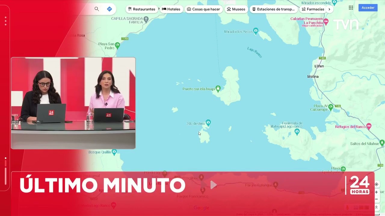 TVN/24Horas - Último Minuto: Helicóptero capotó en Lago Ranco, muerte de Sebastián Piñera