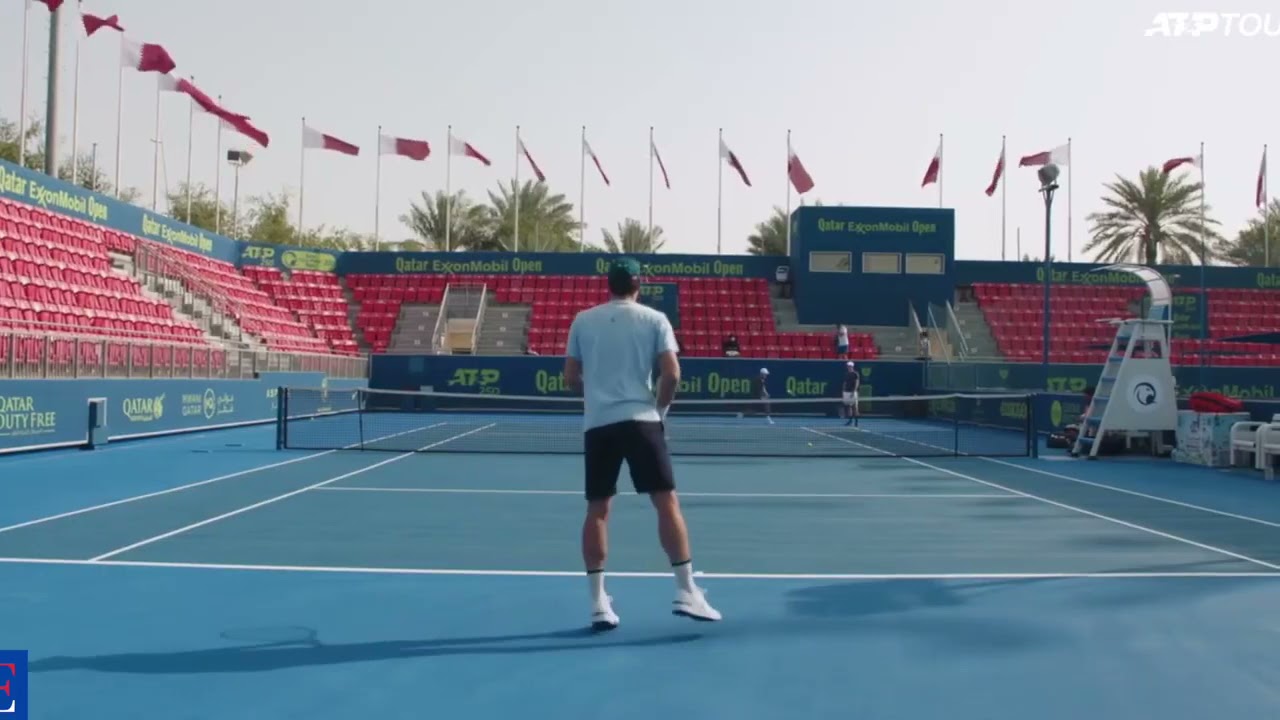 Roger Federer Court Level View | Doha Qatar Open 2021 HD