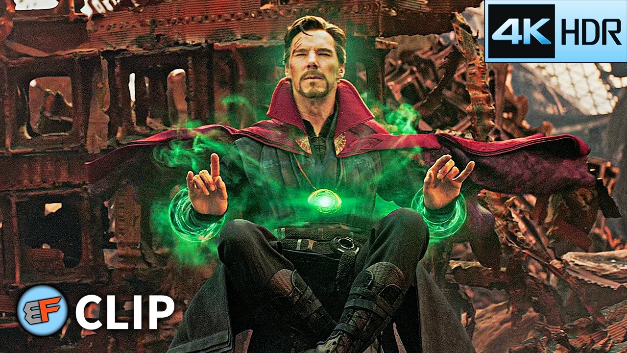 Dr. Strange Sees the Future Scene | Avengers Infinity War (2018) IMAX 4K HDR Movie Clip