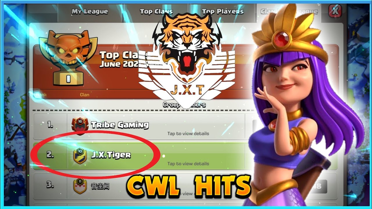 J.X Tiger June 2021 CWL Hits #2 Rank With 356 War Stars | Best Attack Strategies | Clash Of Clans |