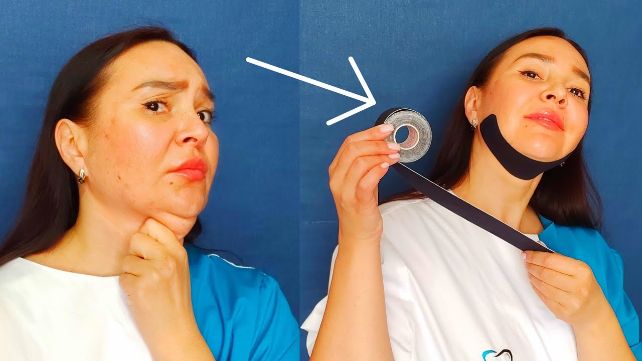 Easy Way to get Rid of that Double Chin with Kinesio Tape | Double Chin