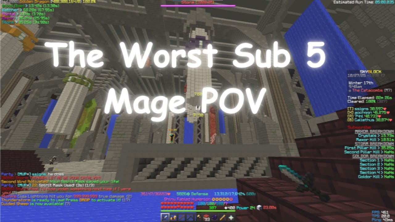 The WORST Sub 5 Mage POV | HYPIXEL SKYBLOCK