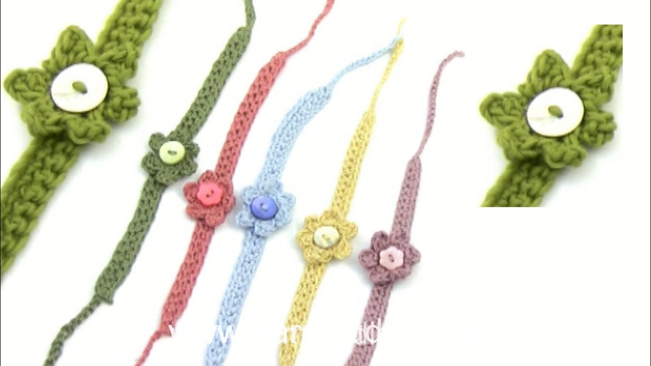 How to crochet a summer bracelet with flower