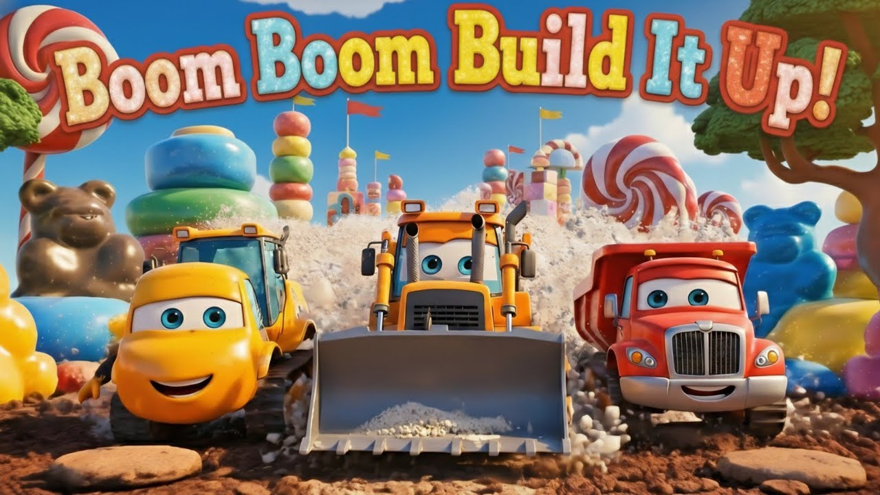Учим Строительную Технику 🚜 Бум-Бум Строим! 🏗️ Песенка про Экскаватор | Мультики про Машинки