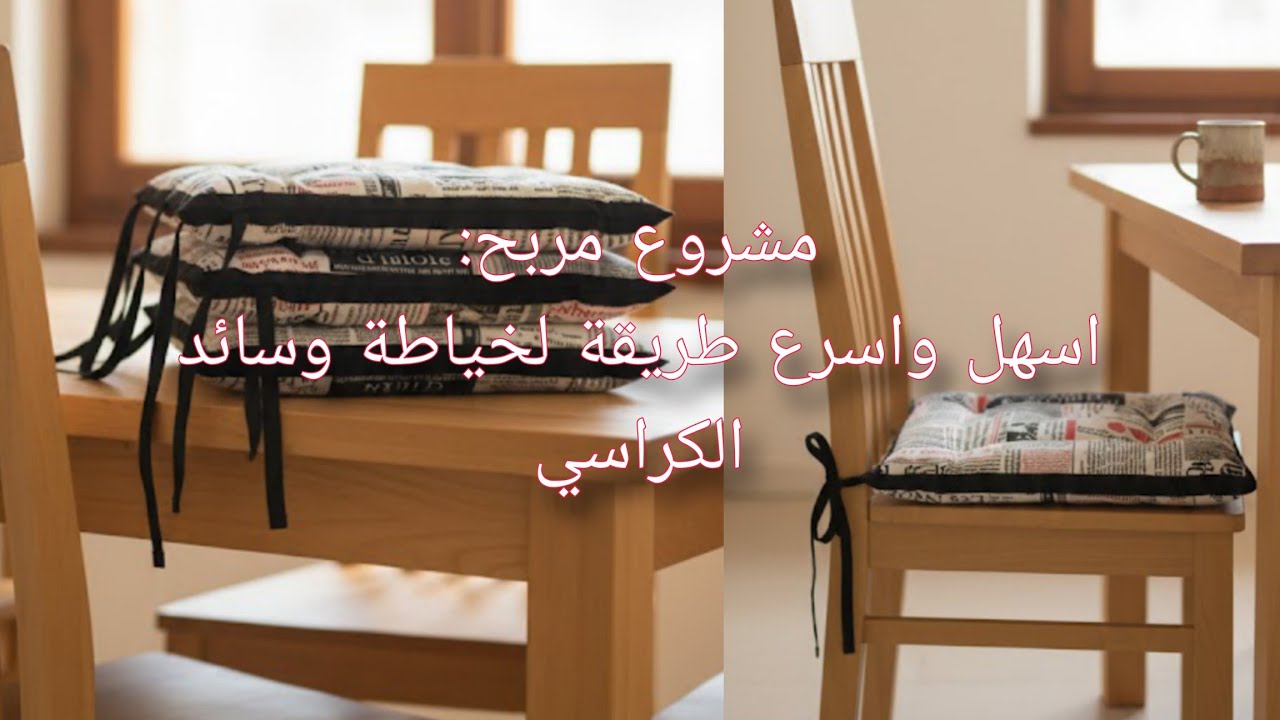 مشروع مربح: اسهل واسرع طريقة لخياطة وسائد الكراسي 