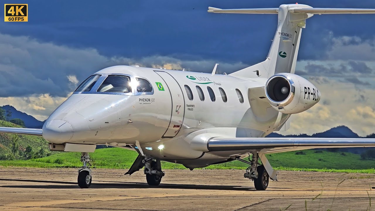 Jatinho Embraer Phenom 300 Acionamento e Decolagem com Escuta Aérea