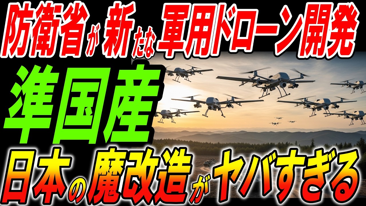 防衛省が新たな準国産軍用ドローンを開発！日本の魔改造がヤバすぎる！