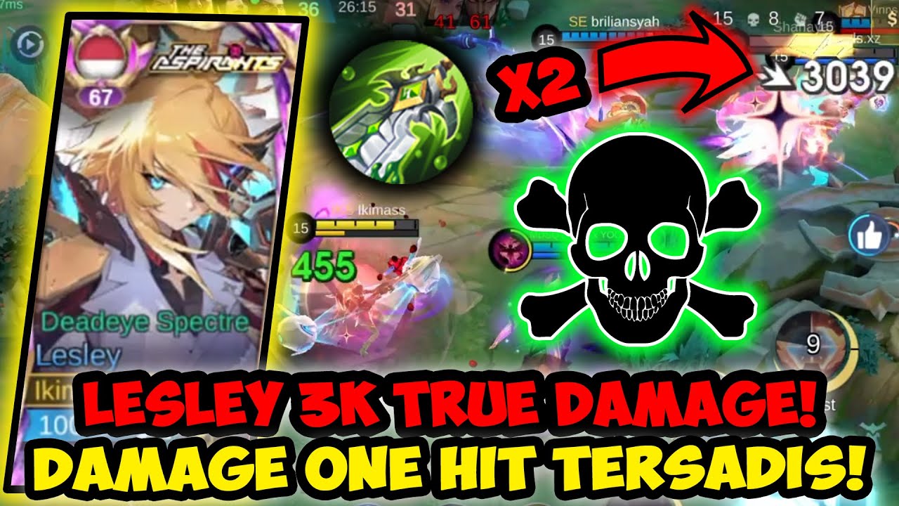 3K TRUE DAMAGE! DAMAGE SUPER GILA! CHALLENGE LESLEY NO SKY PIERCER! | Build Top Global Lesley - MLBB