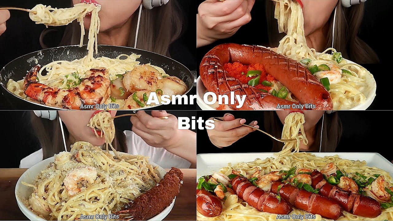 ASMR 잇걸Great-Girl Creamy Spaghetti Compilation//Compilation///no talking//Bites only///asmr Mukbang