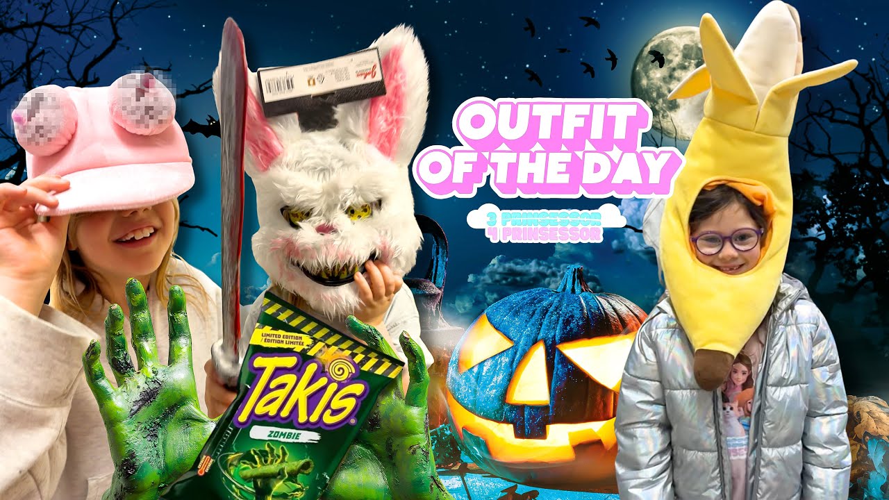 Väljer halloweenoutfits🎃👻 Testar zombie TAKIS🧟‍♀️ och Lo får nya brillor🤓 - 3prinsessor VLOGG