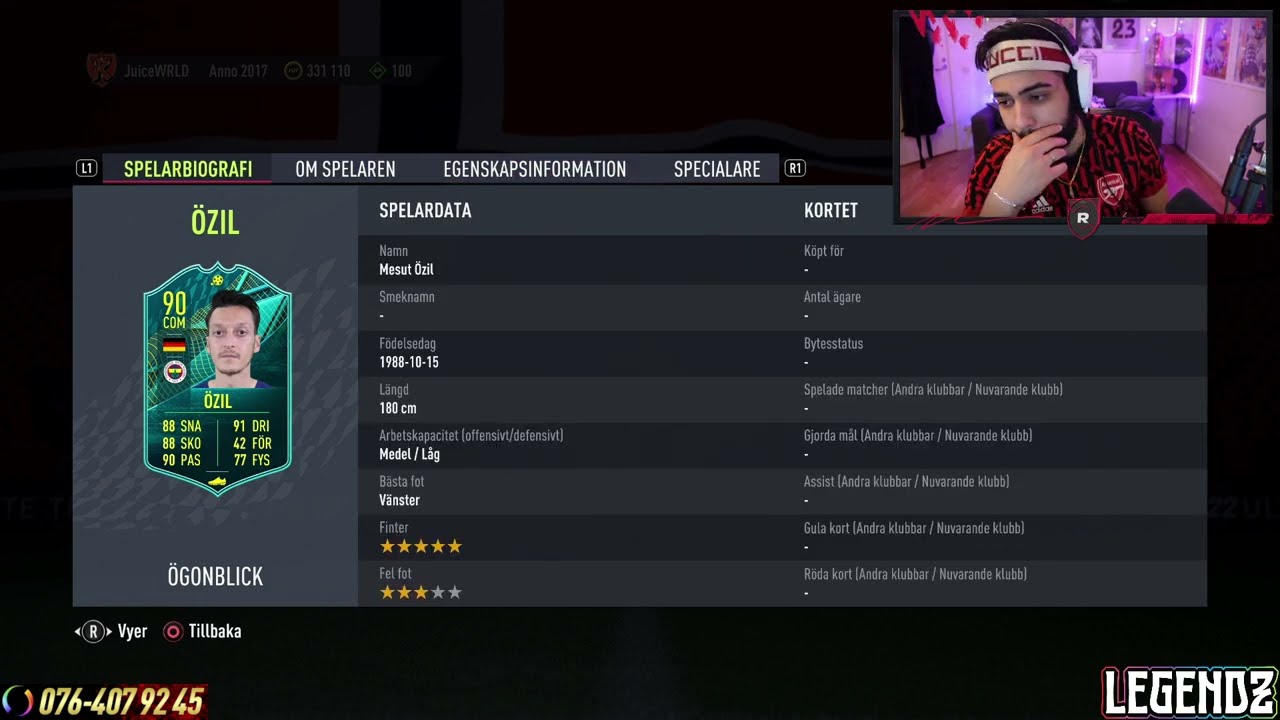 Ramis Reaktion p&aring; 90 Rated Mesut &Ouml;ZIL SBC!!