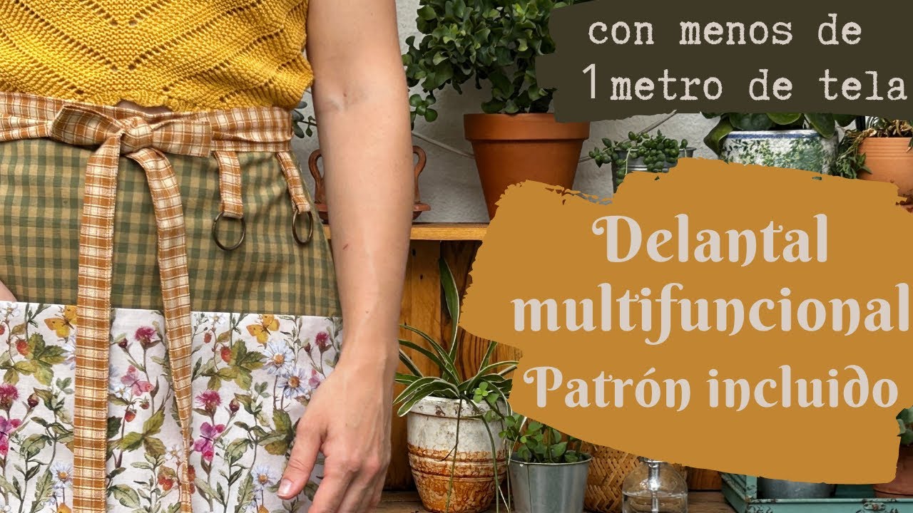 🌱 Delantal DIY : PATRÓN y TUTORIAL Paso a Paso para Cocina, Costura y Jardín 🌱