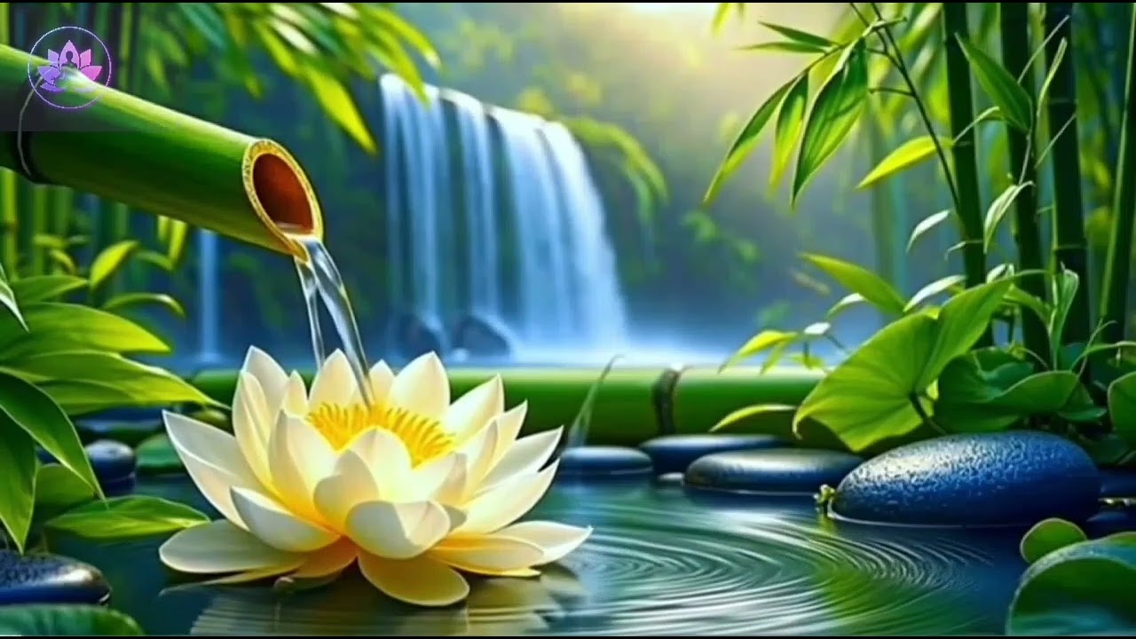 Soothing Spa Piano Music 🌿 Relaxing Sleep Music & Nature Sounds, Bamboo Water Fountain, Calm Music