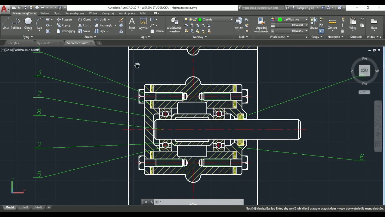 AutoCad 2017 - warstwy rysunkowe