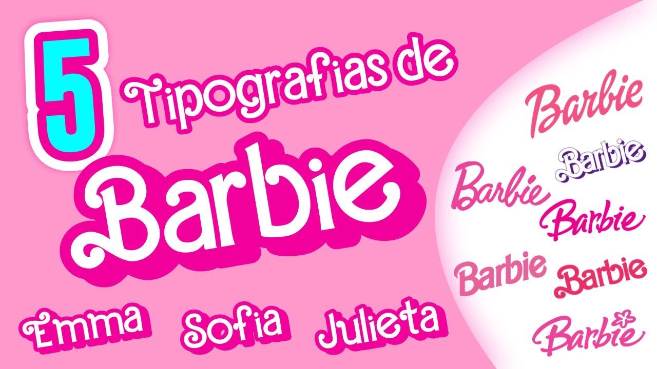 🙋🏼‍♀️ Cual es el TIPO de LETRA de BARBIE ?? 5 Tipografías de Barbie para DESCARGAR Gratis!!