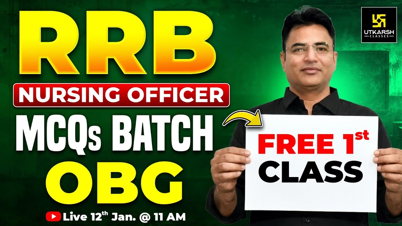 RRB Nursing Officer 2026 #1| OBG | RRB MCQs Batch | Most Important MCQs || Mahipal Sir