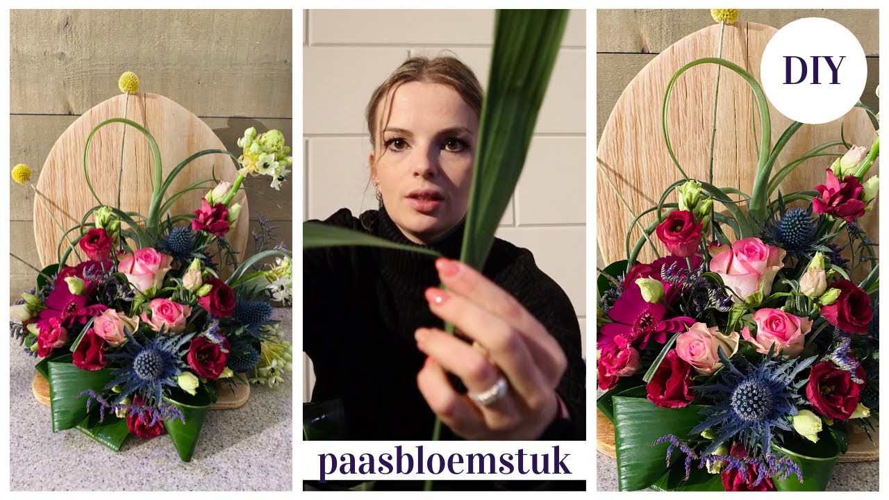 Houten ei 🐣🌷| VOORJAARSBLOEMSTUK / PAASBLOEMSTUK | Carlein Tukkers | Cursus Bloemschikken #149