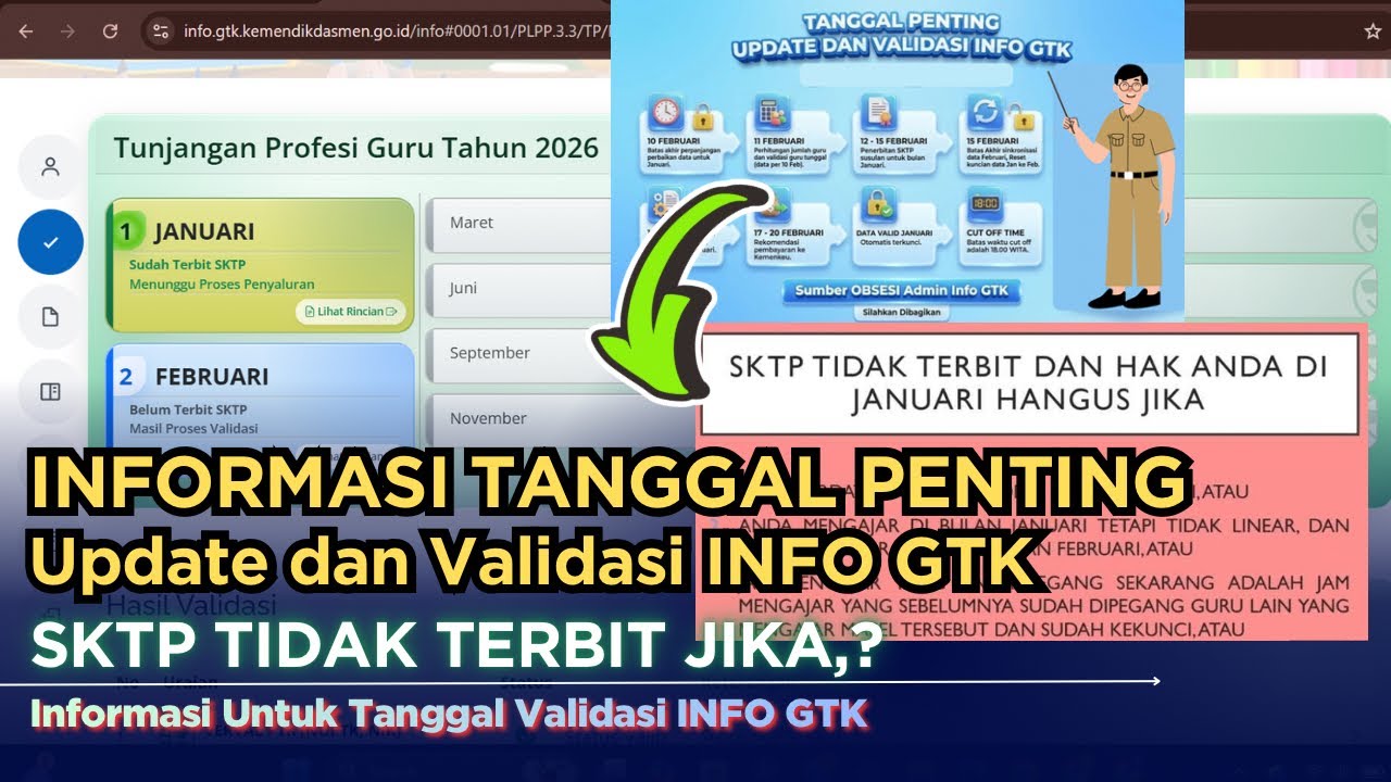 INFORMASI TANGGAL UPDATE DAN VALIDASI INFO GTK | SKTP TIDAK TERBIT JIKA…