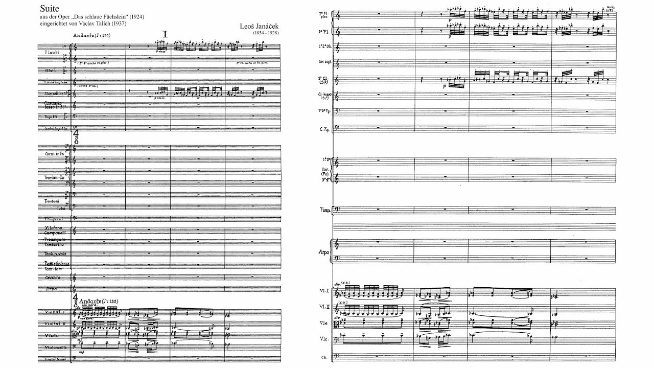 Leoš Janáček - Suite from 'The Cunning Little Vixen' (Audio + Full Score)