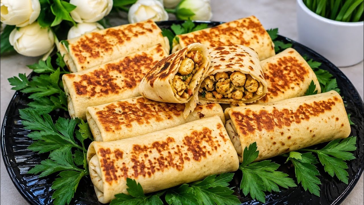 ماتشبعيش من هاذ الكريب بالدجاج 🤤ايعجبك من اول تجربة💯