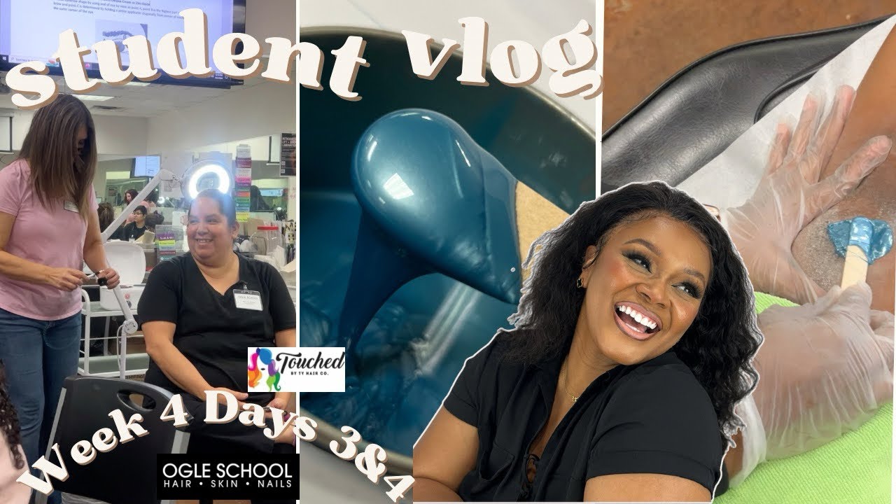 Esthetician School Student Vlog 2024| Week 4 Days 3 & 4| Ogle School| TouchedByTyHairCo